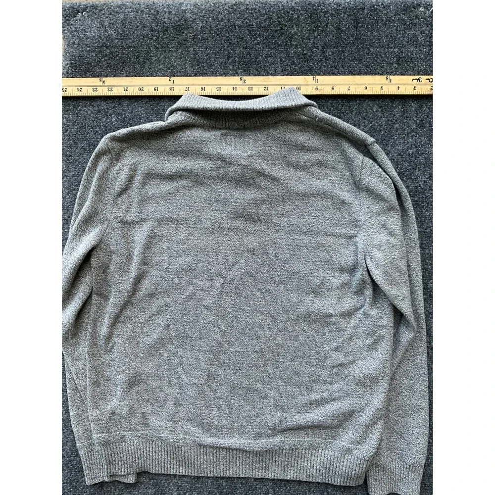 American Eagle Mens Mock Neck Button Sweater Heather Grey Classic Fit Large L